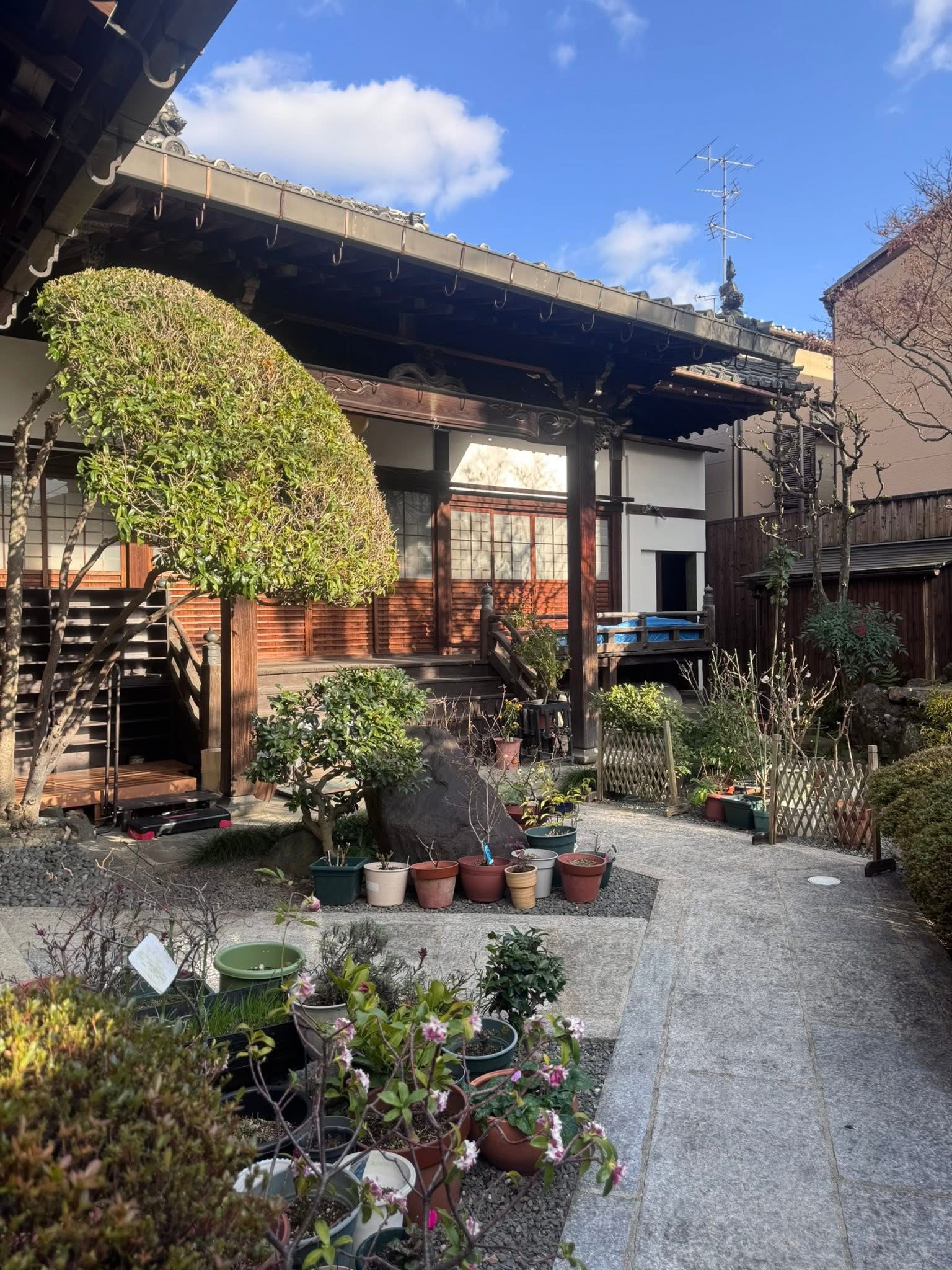Serene traditional Kyoto temple courtyard