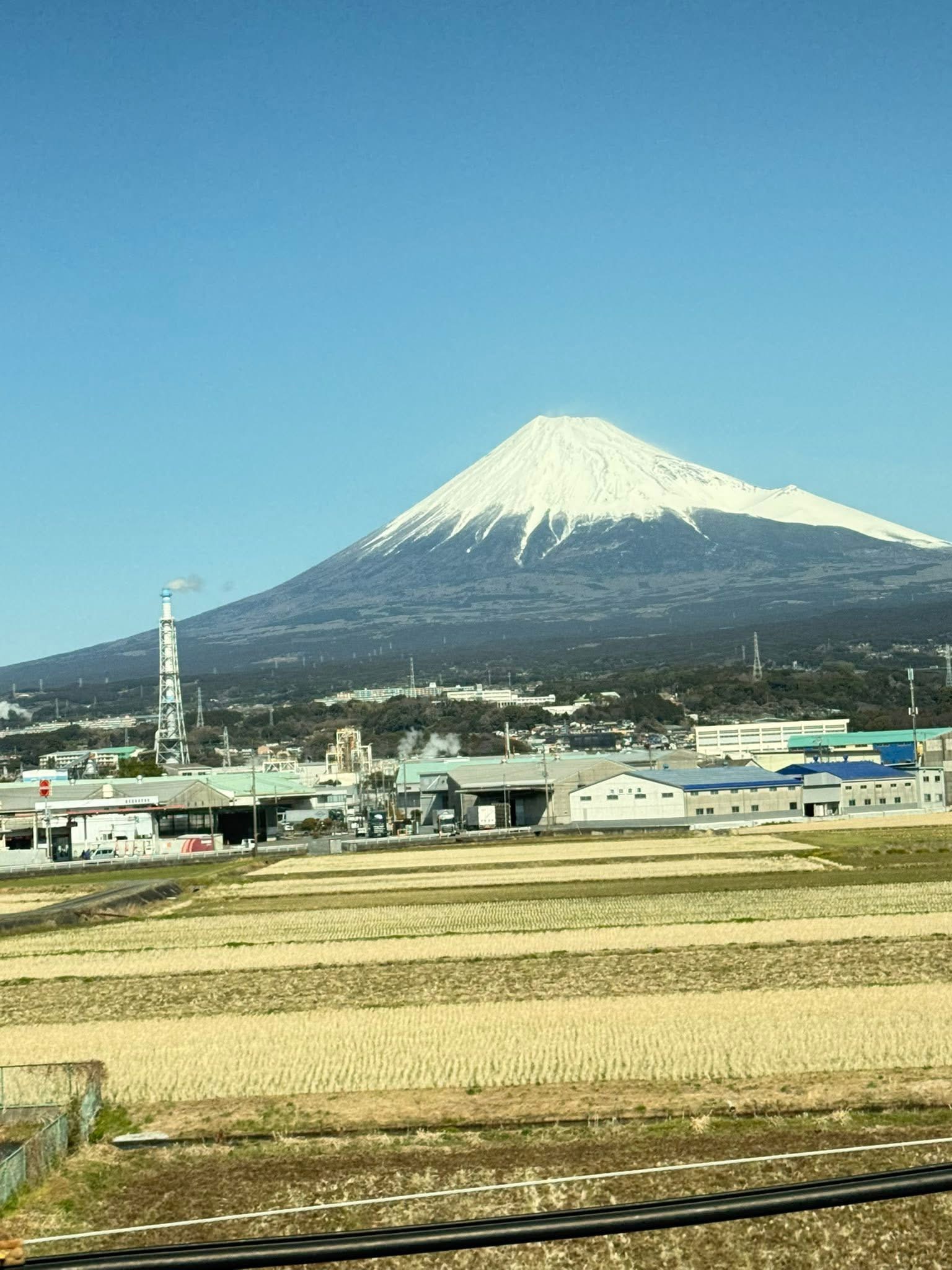 Mount Fuji from train window