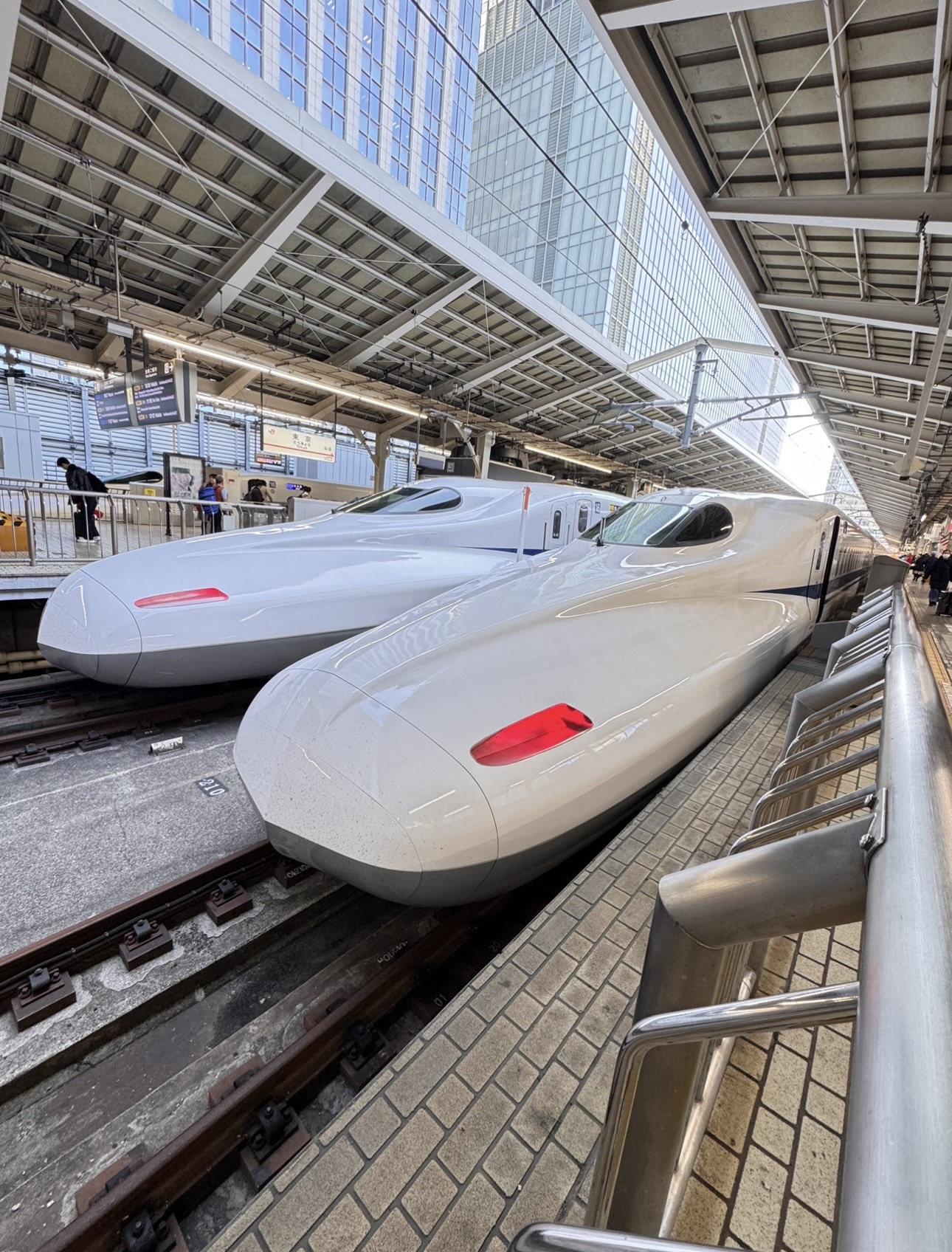 Two bullet trains at platform